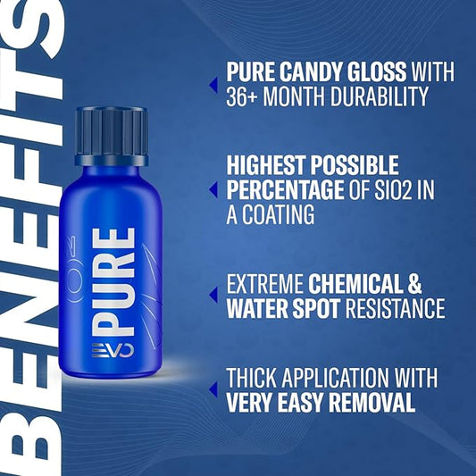 GYEON Q2 PURE EVO Ceramic Coating – Ultra Gloss – sio2 Hard – Deep Shine - Single Layer – Outdoor Application – Water Spot Resistant - Extreme Durability (30ml)
