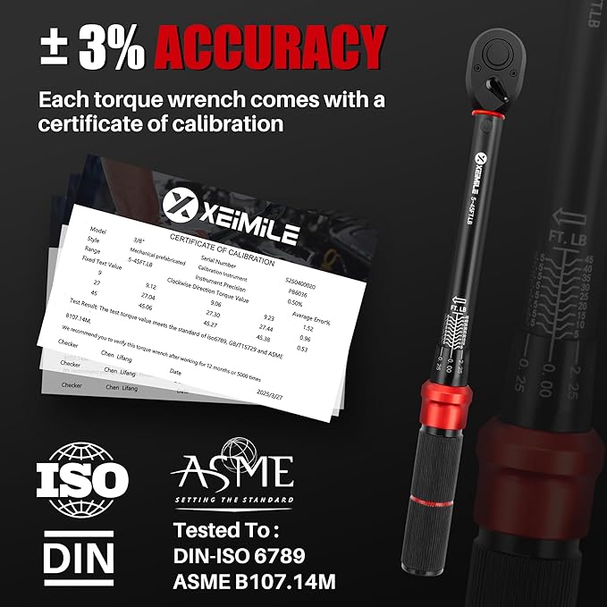 1/4 3/8 1/2-inch Drive Click Torque Wrench, 20Pcs Torque Wrench Set 20-260 in.lb,5-45 ft.lb,10-170 ft.lb, Dual-Direction 72 Tooth Dual Range Scales, 3% Precision for Bike Car Motorcycle Repair