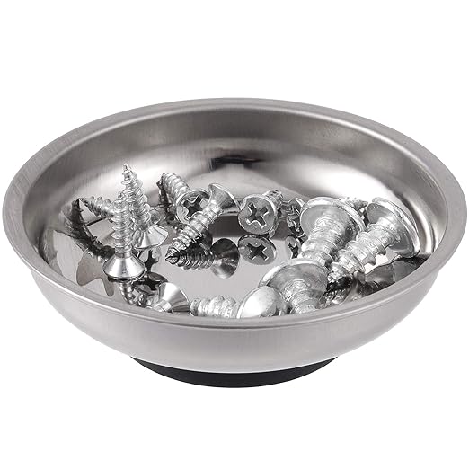 8 Pack 3 Inches Magnetic Bowls, Round Magnetic Trays, Stainless Steel Magnetic Parts Tray Set for Gathering Bolts, Screws, Nuts, Ideal for Workshop, Garage, Home