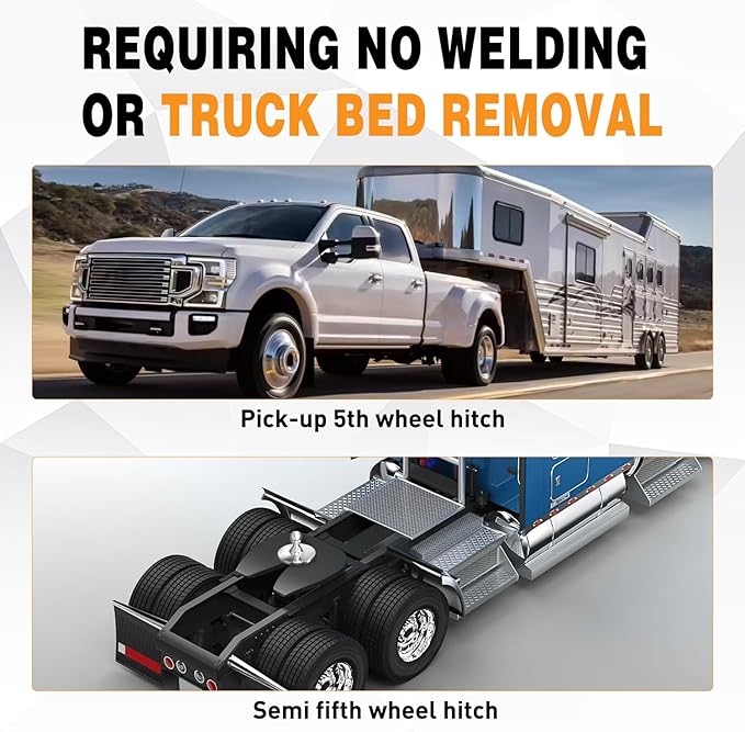 Nilight Fifth Wheel to Gooseneck Ball Adapter, Kingpin to 2-5/16 Inch Gooseneck Ball Towing Receiver Adapter for Trailer Tractor w/ 30,000lbs Max Load, Silver