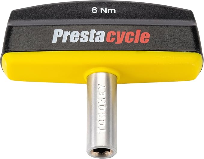 Prestacycle Pro TorqKeys 6Nm T-Handle Torque Limiting Tool – Torque Wrench Bit with Ergonomic Low-Profile Grip, Magnetic 1/4" Hex Bit Retention, Durable Zinc Shaft