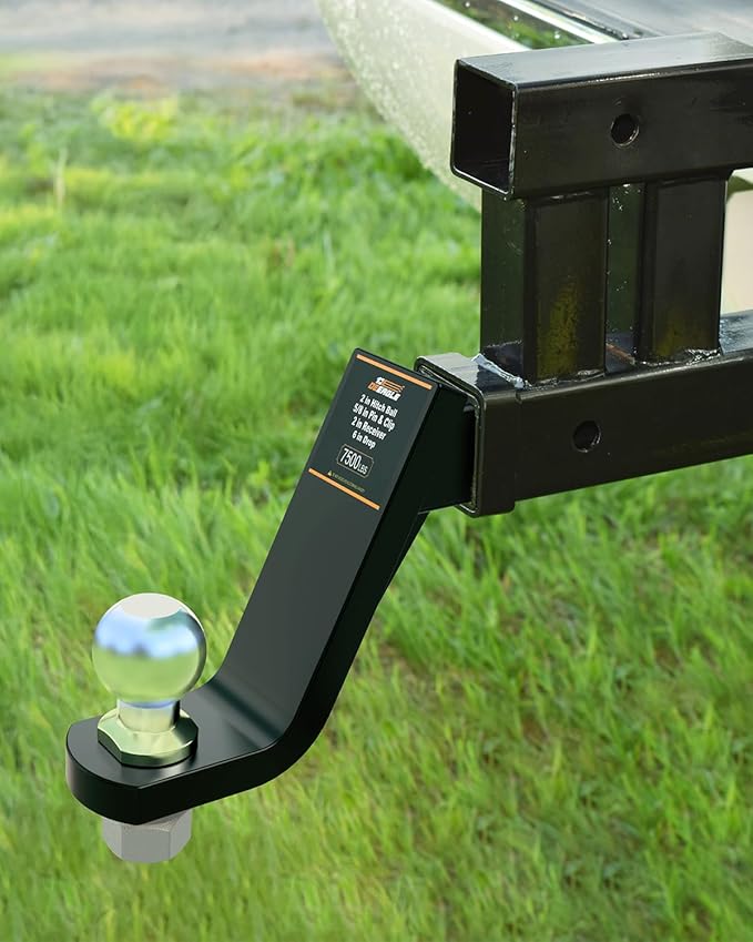 DEEAGLE 2 in Ball Hitch with Pin, Heavy Duty Steel Receiver Hitch, Fits 2 in Receiver, 7500lbs, 6 in Drop