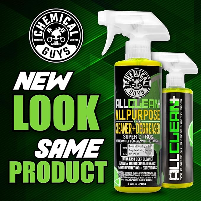 Chemical Guys All Clean+ Citrus All Purpose Cleaner (2 x 16 Fl Oz) – Interior & Exterior Multi-Surface Degreaser & Stain Remover