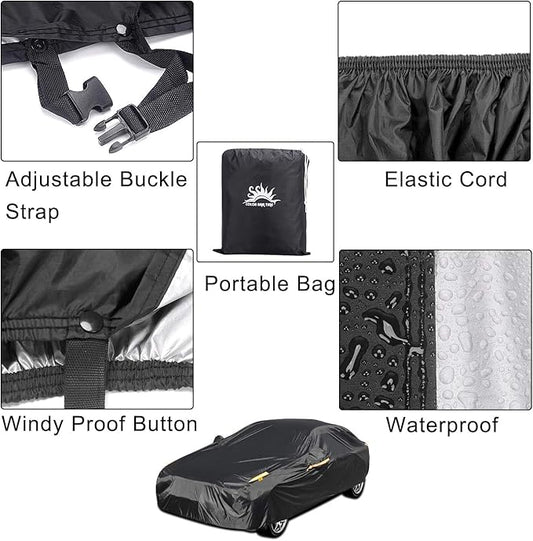 UV Protection Car Cover Windproof Dustproof Scratch Resistant Outdoor Universal Full Car Covers for Sedan XXXL