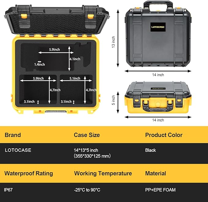 Case for Dewalt Oscillating Multi Tool – Fits DCS356B DCS354B DCS353B, Heavy-Duty Protective Tool Box for 20V Max Multi-Tool, Battery & Charger, Waterproof Hard Storage Case (Case Only)