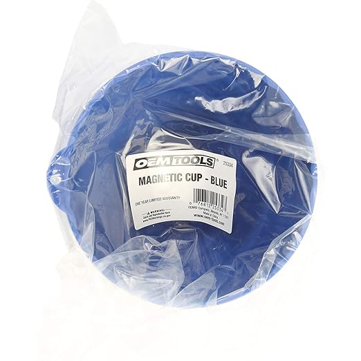 OEMTOOLS 25334 Blue Magnetic Nut Cup, Curved Magnetic Parts Tray Holds Up to 5 Pounds, Attaches To Metal Surfaces, Multi-Use Nuts And Bolts Organizer Made From Durable ABS Plastic