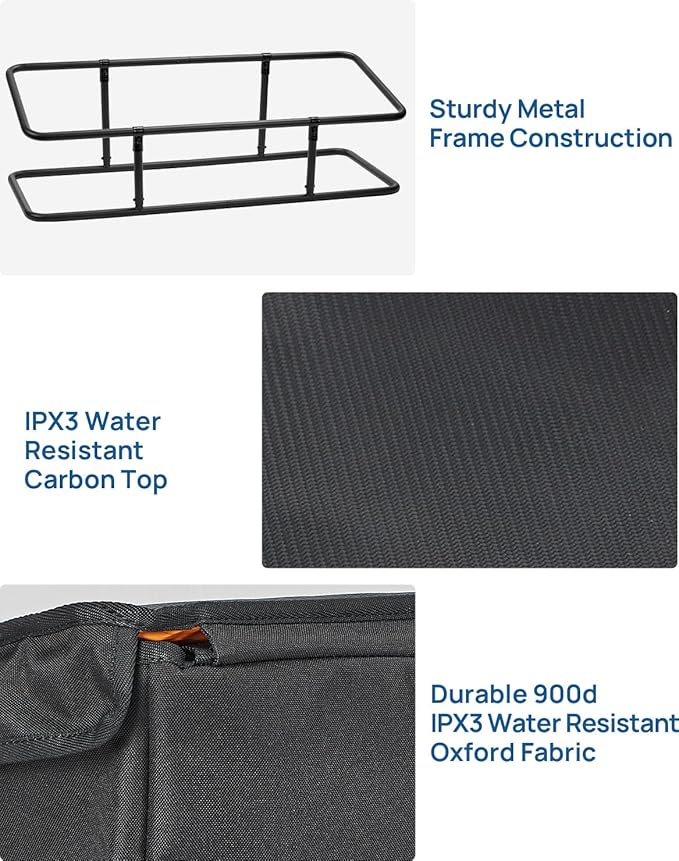 JOYTUTUS Truck Bed Cargo Box Organizer for Pickup, Truck Bed Cargo Bag, Storage Organizer Carrier Accessories for Groceries, Golf, Easily Slide in and Out, Easy Access
