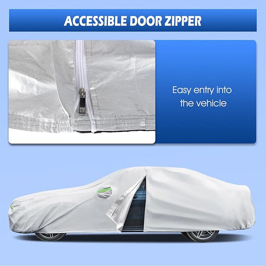 Migaven Waterproof Full Exterior Cover Sun Rain Protection Fit for 2007-2026 BMW 3 Series M3 320i 325i 328i 330i 340i, Silver