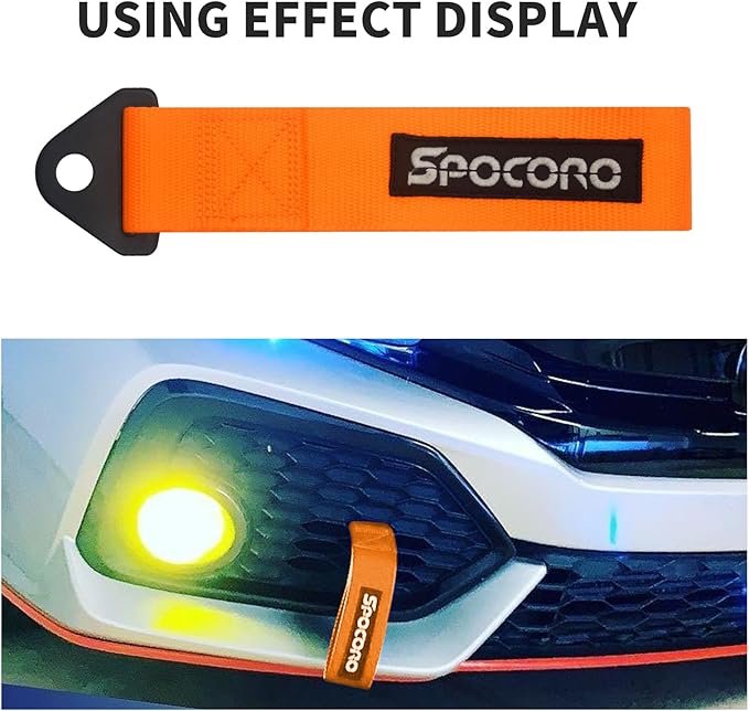Heavy Duty Racing Tow Strap JDM – Nylon Tow Strap for Track, Off-Road, and Decoration (Orange)