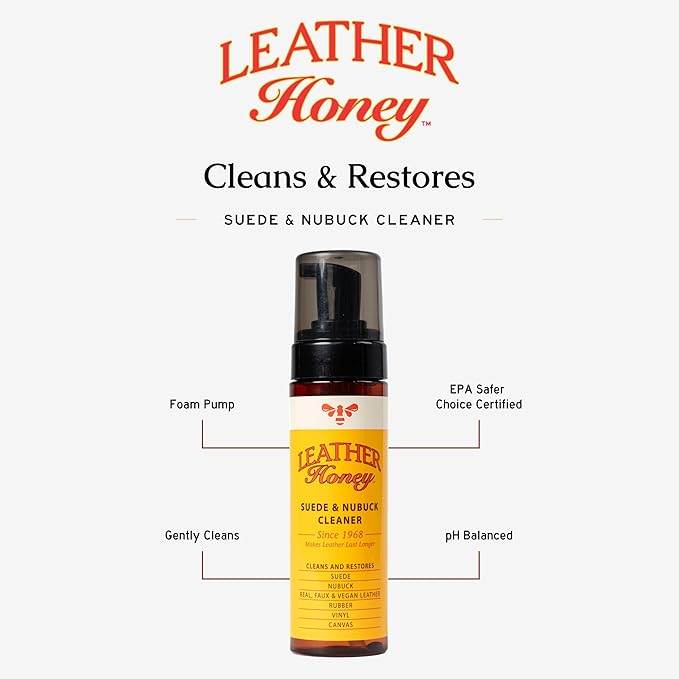 Leather Honey Suede Cleaner: Non-Toxic Suede & Nubuck Care, Made in the USA Since 1968. Clean and Restore Suede & Nubuck Shoes, Boots, Jackets, Uggs, Bags, Purses and More. Safe for Any Color & White