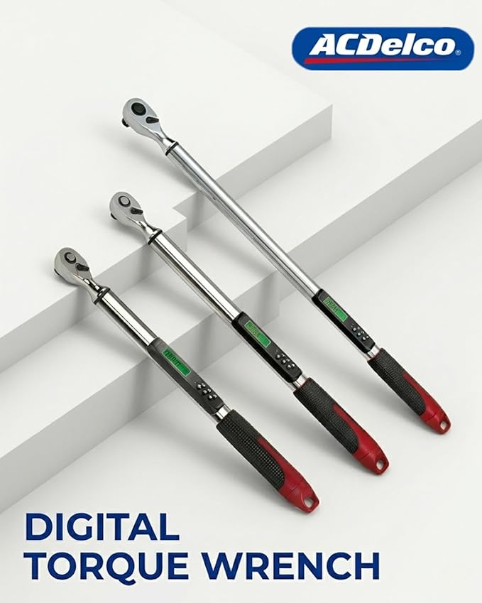 ACDelco ARM303-4A-340 1/2" Heavy Duty Digital Torque Wrench with Buzzer and LED Flash Notification - ISO 6789 Standards with Certificate of Calibration