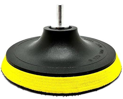 1 Pack 5" Hook and Loop Backing Pads Foam Backer Pad with 5/8”-11 – 5 inch Backup Pads for use with Angle Grinder or Drill Sanding Polishing Discs – Includes 1 Each 1/4" Shank Adapter