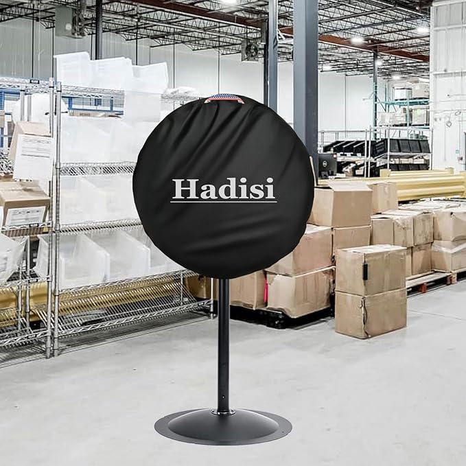 Heavy Duty Oxford Dustproof Fan Cover - Waterproof Outdoor Wall Mount - Black, Compatible for 18-20 Inch Industrial & Pedestal Fans