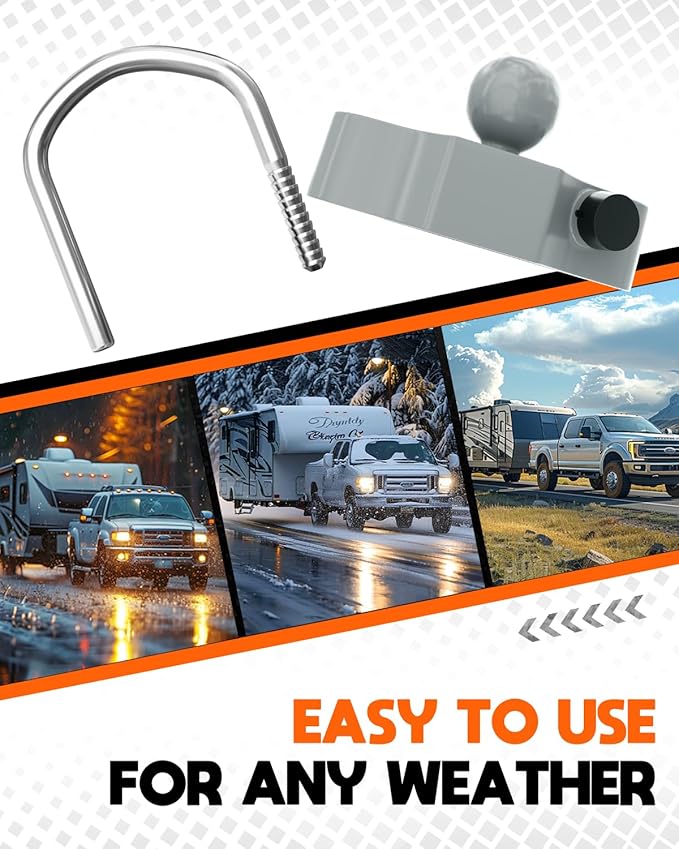 DEEAGLE Trailer Ball Coupler Lock, Heavy Duty Trailer Ball Hitch Lock Fits 1-7/8 Inch, 2 Inch, 2-5/16 Inch Couplers, Hitch Lock with Keys, Grey