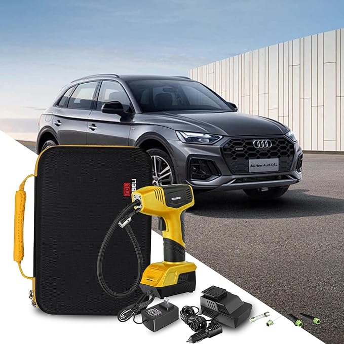 FBLFOBELI Hard Storage Carrying Case for Bullseye Pro/for KeenPower Digital Tire Inflator, Case Only (Yellow)