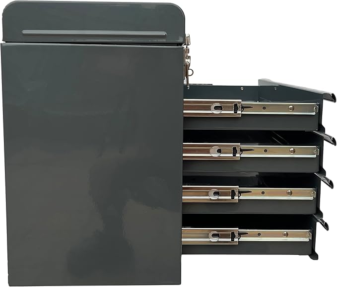 Workington Portable Metal Tool Chest with 4 Drawers, 20" 4-Drawer Tool Chest Cabinet with Ball Bearing Drawer Slides, Steel Tool Storage Box Organizer 4004 Gray
