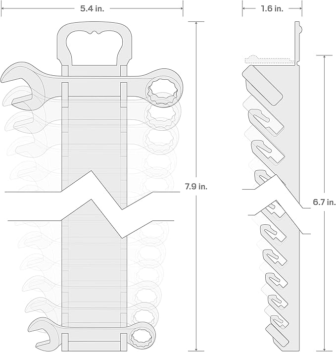 TEKTON Stubby Combination Wrench Set with Holder, 8-Piece (5/16 - 3/4 in.) | WRN01066
