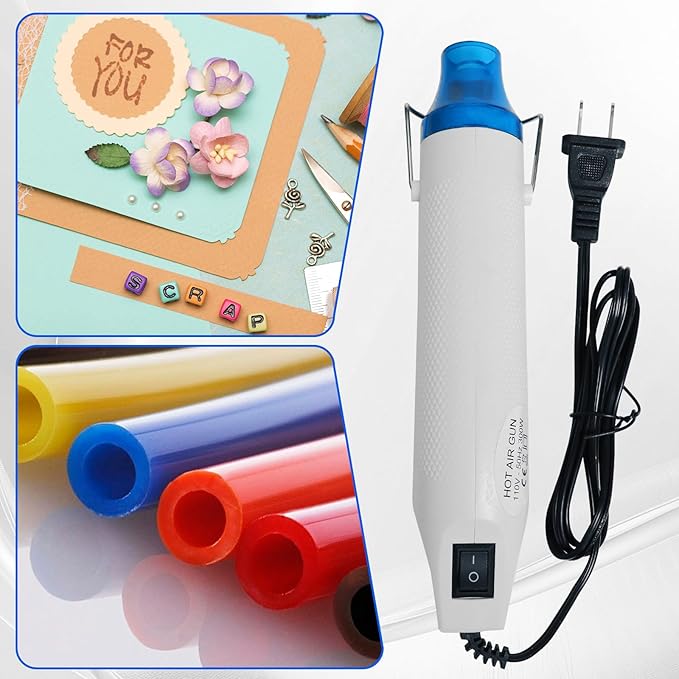 Heat Gun For Crafting, Mini Hot Air Gun For DIY Crafts,Heating Gun,Portable Heat-Gun Tool For Embossing Shrink Wrapping Drying Paint (White)