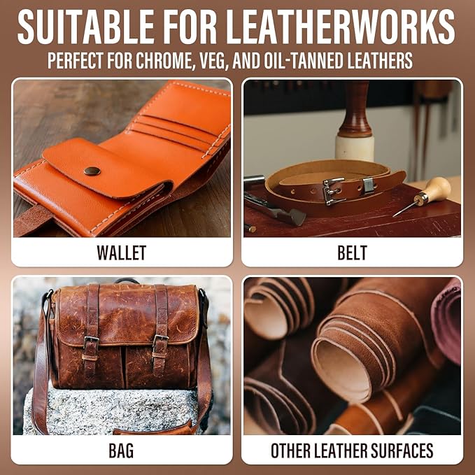 VICBTZT Leather Edge Sealer - 120g Clear Leather Burnishing Gum with Smooth & Glossy Edge Finish for Bags, Wallets, Leather Accessories and Other Handicrafts - 4 oz