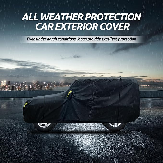 Migaven Car Cover Custom Fit for Jeep Wrangler 2 Door 1987-2026 JK JL CJ YJ TJ, Waterproof Rain Sun Protection with Door Zipper & Inner Cotton