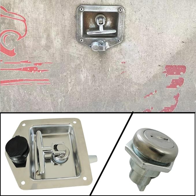 2 Pack Tool Box Locks with Keys - Replacement for Flush Mounted T Handle Tool Box - Secure and Convenient - Fits Ute - 5/8 Inch Lock Cylinder - Durable and Reliable - Easy Installation