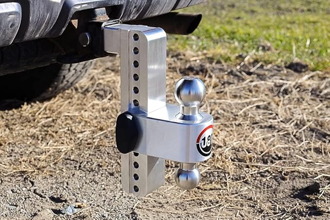 Weigh Safe Adjustable Trailer Hitch Ball Mount, 8" Adjustable Drop Hitch for 2" Receiver w/ 4 pc Keyed Alike Lock Set, Heavy Duty Aluminum Trailer Tow Hitch w/Stainless Steel Tow Balls, 12,500 GTW