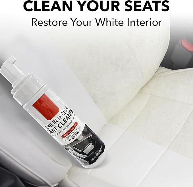Interior Cleaner for Tesla White & Black Vegan Leather Seat Protectant Car Care Cleaning Kit Stain Remover Safe for Tesla Model 3 Highland/Y/S/X CyberTruck Accessories