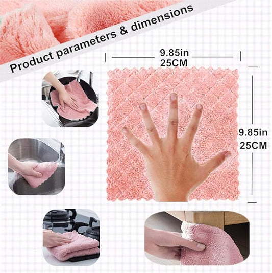 10-Pack Microfiber Cleaning Cloth Dish Towels, Double-Sided Dish Drying Towels,Reusable Household Cleaning Cloths for House Furniture Table Kitchen Dish Window Glasses