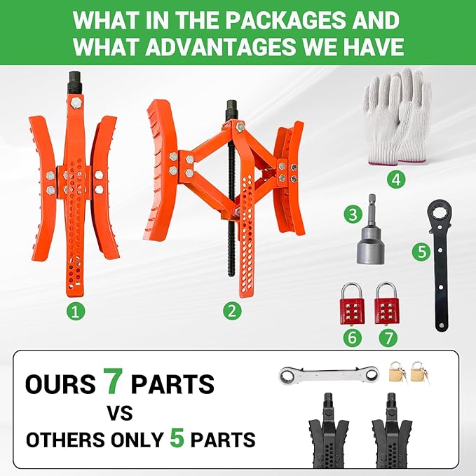 Wheel Chock Stabilizer with Rotatable Sides for RV Travel Trailer Tires, for Locking Tandem Wheels When Parked on Uneven Surfaces (2 Packs) with Ratchet and Password Locks