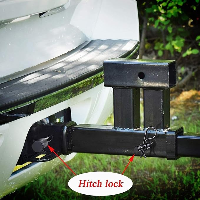 AC-DK 5/8" Trailer Hitch Locks with 3-1/2" Long Pin, Double Safety Tow Hitch Receiver Locking Pin for Class III IV 2" and 2-1/2" Receiver, Keyed Alike, for Tow Truck, Bike, Car, Boat