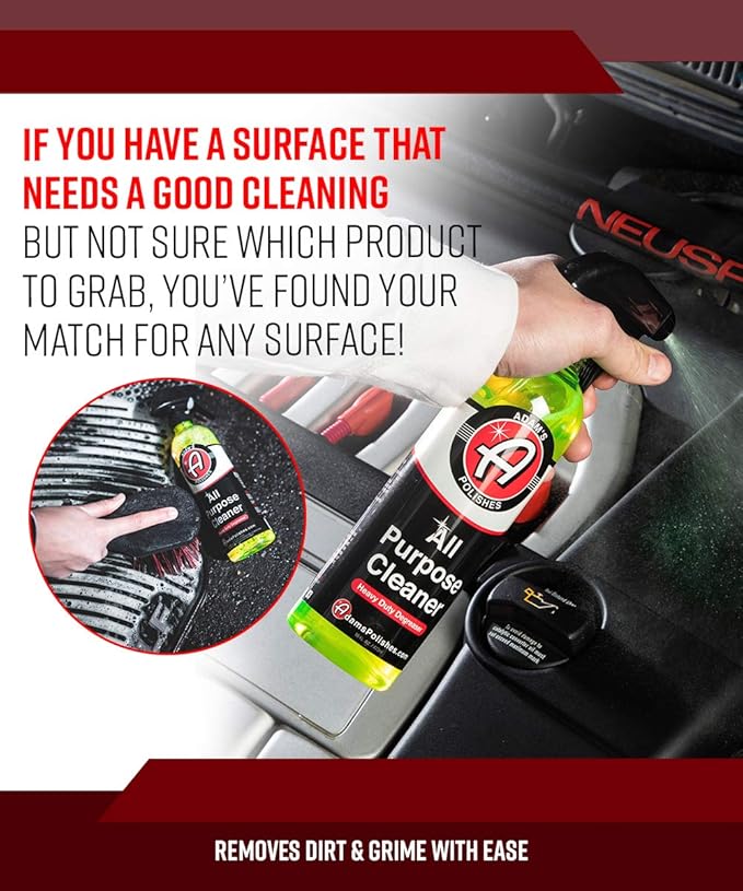Adam's Polishes All Purpose Cleaner (16oz) - Professional Heavy Duty Industrial Cleaner & Degreaser | Cuts Heavy Grease & Tar | Car Detailing, Tire Cleaner, Engine Cleaner, Wheel Cleaner