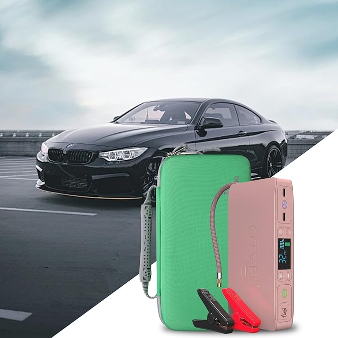 Tourmate Hard Case for Halo Bolt Air+ 55500mAh/58830 mWh/44400 mWh Portable Emergency Power, Travel Case for HALO Bolt Compact Portable - Vehicle Jump Starter with Air Compressor (Box Only) (Green)