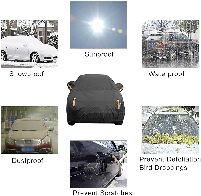 UV Protection SUV Car Cover Windproof Dustproof Scratch Resistant Outdoor Universal Full Car Covers for SUV L