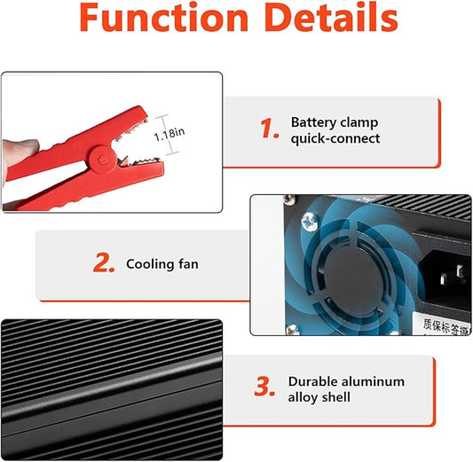 14.6V 10A Lithium Battery Charger 12V LiFePO4 Battery Charger AC-DC Smart Charger with LED Indicator Special for LiFePO4 Deep Cycle Rechargeable Batteries of Boat, RV