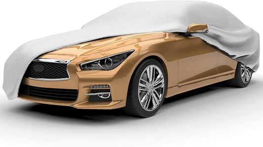 Budge Lite Car Cover Dirtproof, Scratch Resistant, Breathable, Dustproof, Car Cover Fits Sedans up to 200", Gray (Pack of 2)
