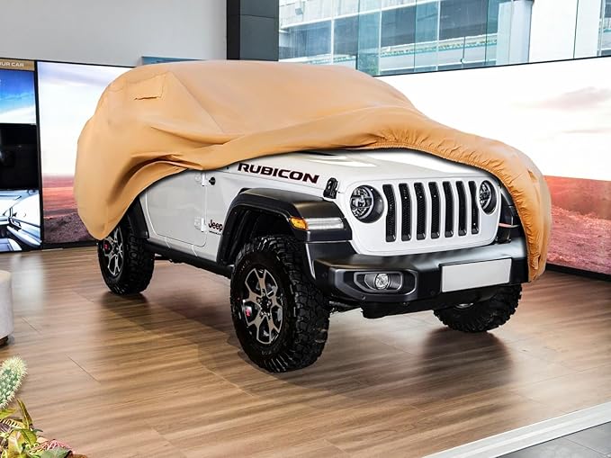 Heavy Duty Outdoor Car Cover Custom Fit for 2007-2026 Jeep Wrangler 2 Door, Windproof All Weather Waterproof Sun Rain UV Dust Snow Protection Outdoor Car Covers