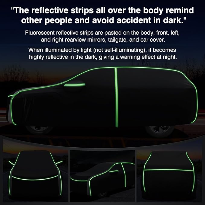 Cartist 420d Car Cover Fits for Hyundai Tucson 2005-2025 2026, All Weather SUV Car Covers for Tucson Accessories, Outdoor Waterproof Anti UV, with Zipper & Reflective Safety Strips