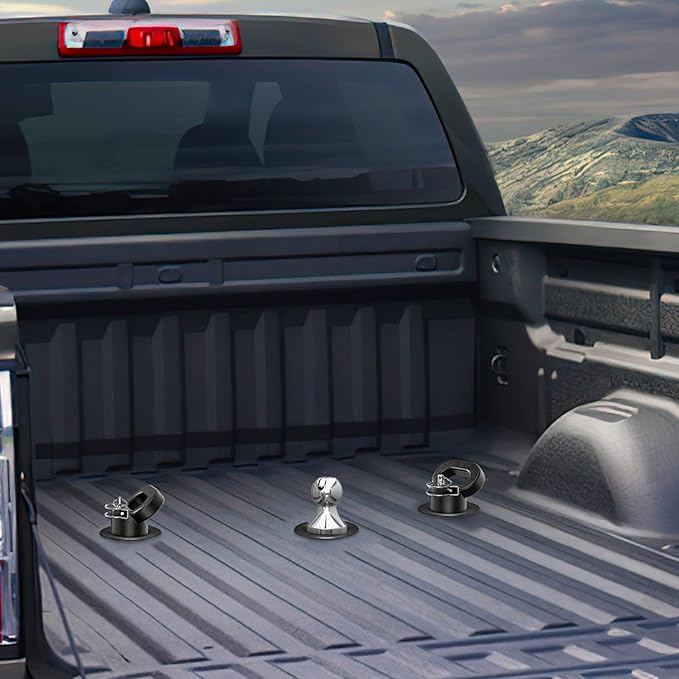 Nilight 60618 Puck System Gooseneck Hitch Ball Kit, Compatible with 2013-2025 Dodge RAM 2500 3500, 2-5/16 Inch Gooseneck Ball for Truck Bed with 2 Safety Chain Anchors w/Storage Box