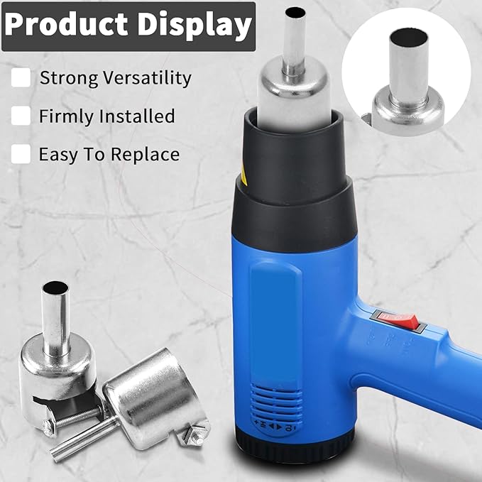 8 Pcs Hot Air Gun Nozzle, Heat Gun Nozzle Replacement Kits, 3/4/5/6/7/8/10/12mm Tips Tools for 850 Series Hot Air Soldering Station
