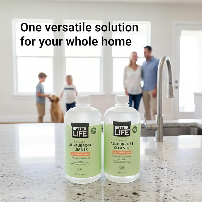 Better Life All Purpose Cleaner - Multipurpose Home and Kitchen Cleaning Spray for Glass, Countertops, Appliances, Upholstery & More - Multi-surface Spray Cleaner - 24oz (Pack of 2) Clary Sage/Citrus