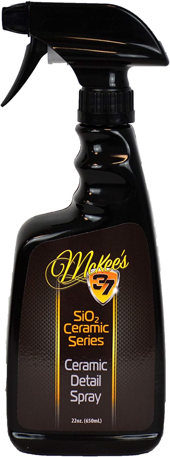 McKee's 37 MKCS-130 Ceramic Detail Spray | Advanced SiO2 Top Coat Sealer & Gloss Enhancer, 22 oz. , Black