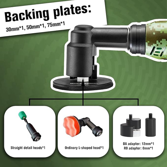 BATOCA S6 Mini Cordless Polisher for Car Detailing, 2x2.0Ah Batteries, Rotary Buffer, 12mm Dual Action Polisher 1-3 Inch, 2 Different Speeds Heads Systems, 4.2k-21k&1-5k RPM Camouflage Pattern Style