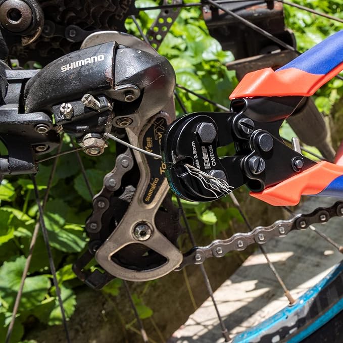 iCrimp 3.5mm Ratchet Wire Rope Cutter with 61 HRC Hardened Blade for Bicycle, Aircraft, Copper & Piano Cables, CWR35