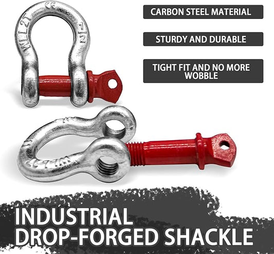 Heavy Duty Tow Straps Recovery Kit 3" x 26ft, 35000 lbs Break Strength,Heavy Duty Tow Strap with D-Ring Shackles for Truck, Jeep, SUV, ATV Tow 2" x16ft-12000lbs