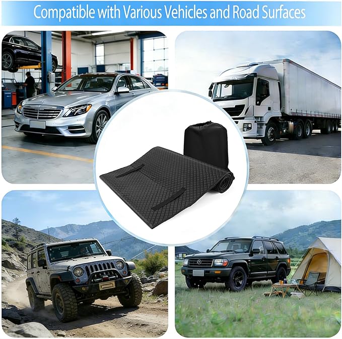 Magical Rolling Creeper Mat with Storge Bag, 58X28 Portable Foldable Mechanics Car Repair Creeper Floor Mat for Low Clearance, Any Vehicle and Road Surfaces