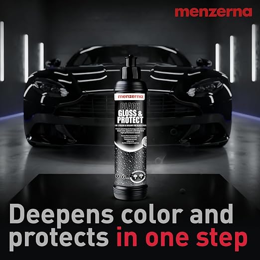 MENZERNA Black Gloss & Protect 8.5 oz I 2-in-1 Black Car Polish & Sealant I Removes Fine Scratches, Swirl Marks & Holograms I Restores & Protects Car Paint I Color Depth & Glossy Finish