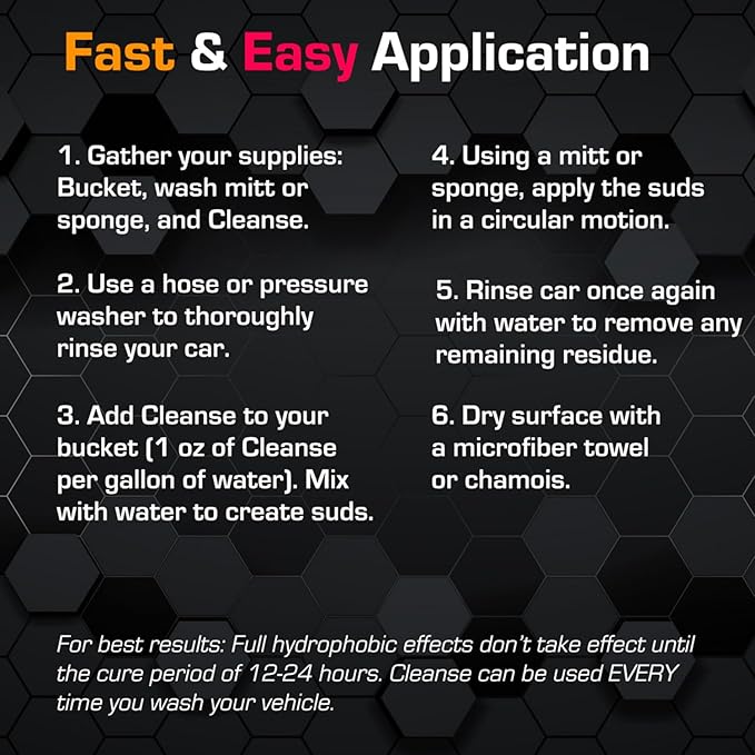 Ethos Cleanse for Cars Graphene Shampoo, Ceramic Coating Infused Car Wash Soap, High Lubricity Car Cleaning Shampoo for Coated, Waxed & Untreated Vehicles