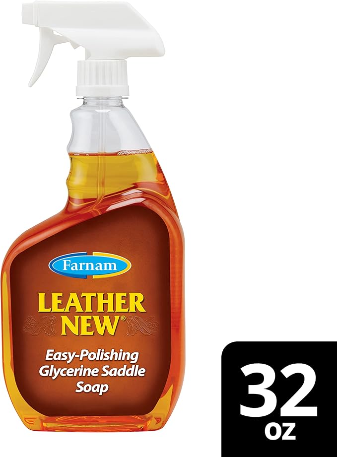 Farnam Leather New Easy-Polishing Glycerine Saddle Soap and Leather Saddle Cleaner, Protects and Preserves Leather, Cleans, Conditions and Polishes, 32 Oz. (Pack of 2)