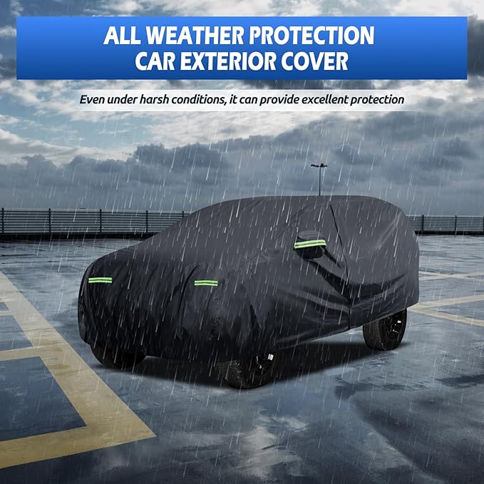 Car Cover Custom Fit for Toyota 4runner 2002-2026, Migaven Waterproof Full Exterior Cover Sun Rain Protection with Door Zipper and Cotton Lining, Black