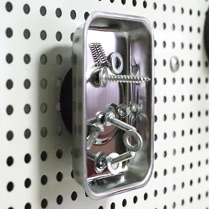 2 PCS Magnetic Tray Holders, Stainless Steel 3.6"×2.5" Rectangle Parts Holder with Strong Magnet, Heavy Duty Thickened Parts Trays Organizer for Screws Bolts Pins Nuts Washers